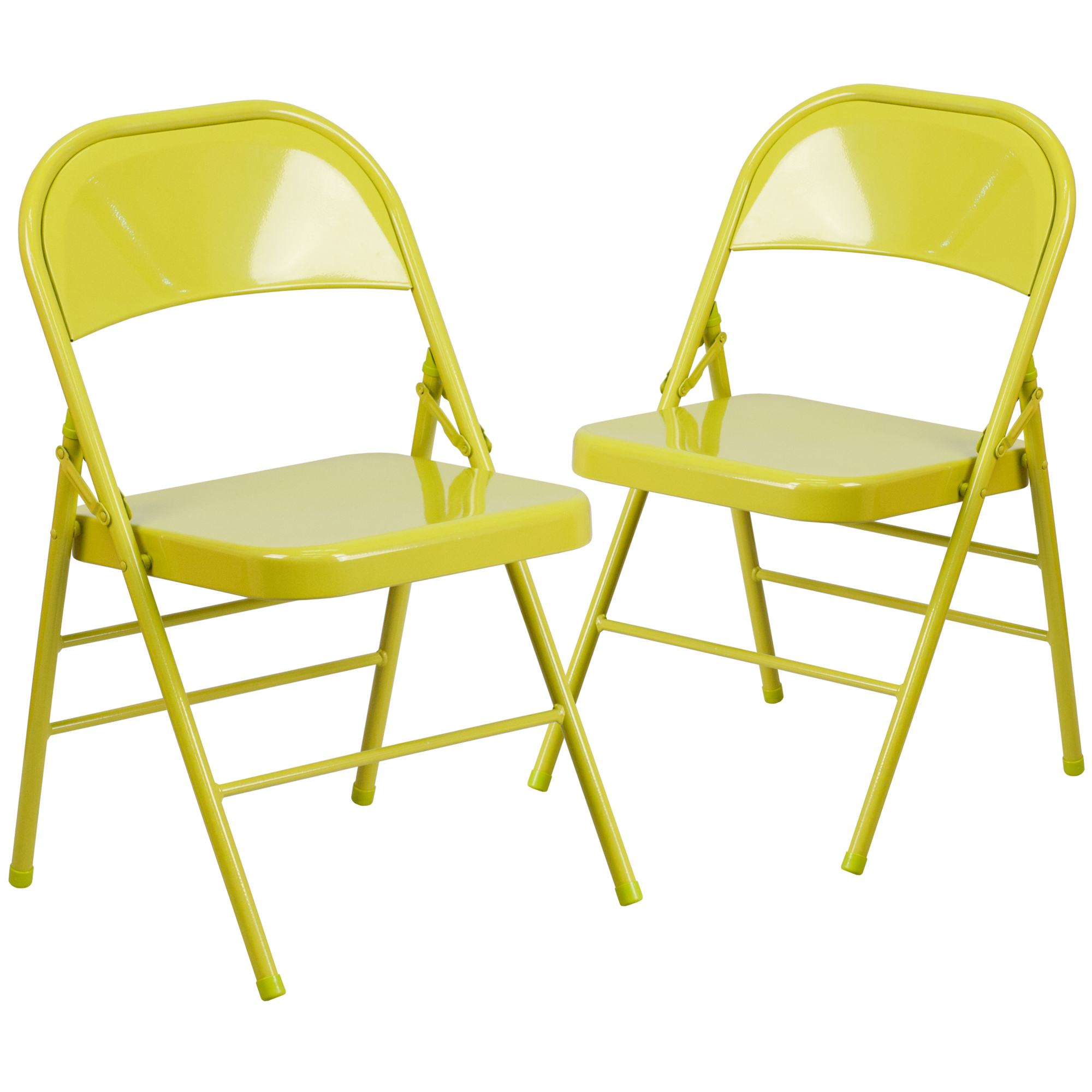 Flash Furniture, Twisted Citron Triple Braced Metal Folding Chair, Included (qty.) 2 Model# 2HF3CITRON
